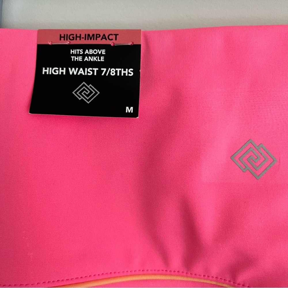 NWT ZELOS High Impact 7/8ths Hot Pink Leggings - Picture 6 of 6